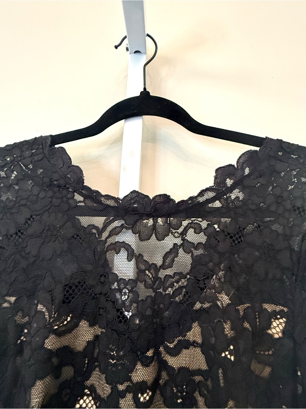 Rebecca Taylor Black Nude Lace Overlay Mini Dress Size 6 Cocktail - Picture 12 of 16